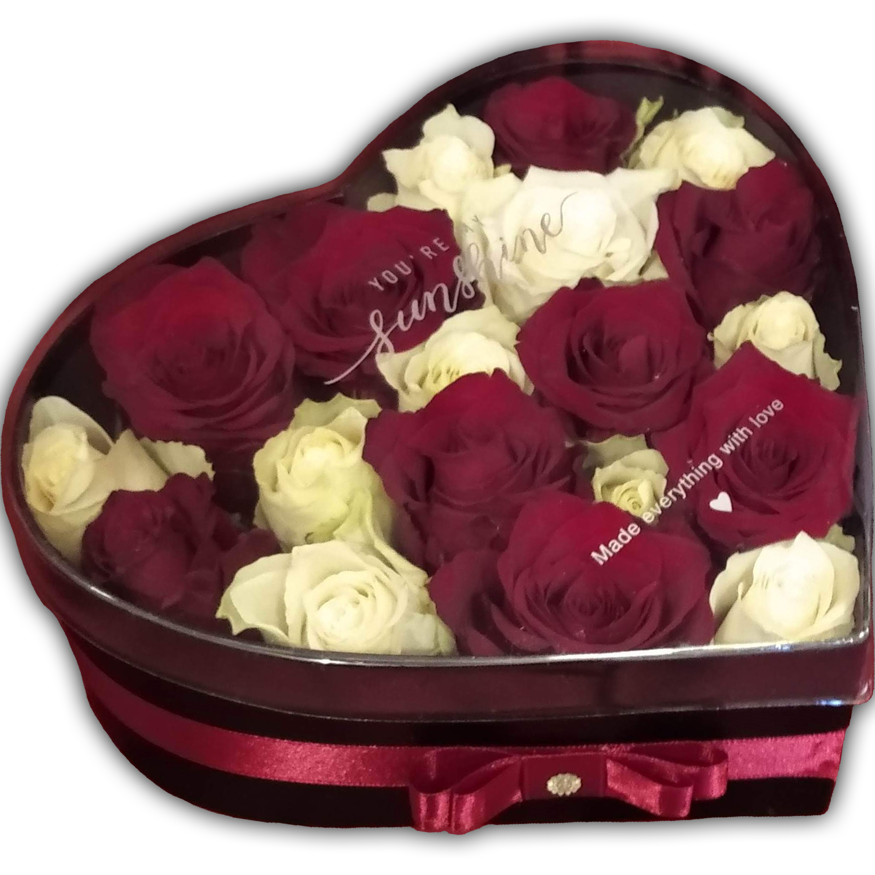 Luxury Roses ÉLŐ rózsabox szív 25cm